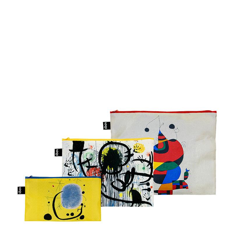 ポーチセット ローキー LOQI 正規品 Zip Pockets Recycled ジッパーポーチ ジップポケット 3点セット MUSEUM Collection ジョアン・ミロ |  | 01