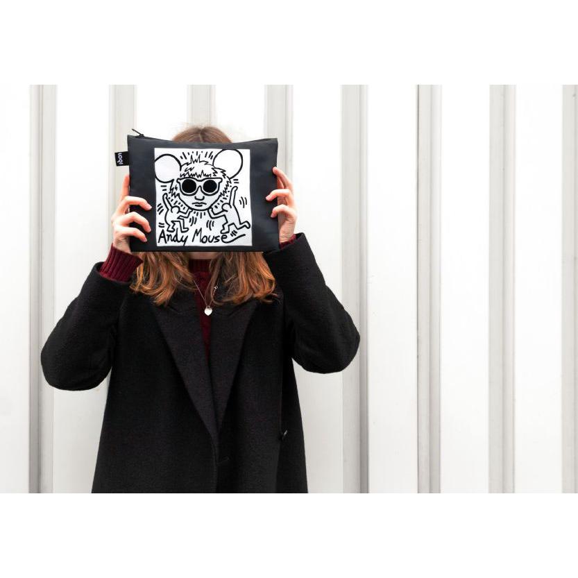 ポーチセット ローキー LOQI 正規品 Zip Pockets Recycled ジッパーポーチ ジップポケット 3点セット MUSEUM Collection キース・へリング |  | 01
