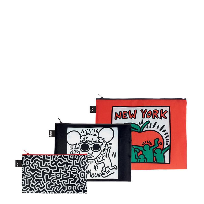 ポーチセット ローキー LOQI 正規品 Zip Pockets Recycled ジッパーポーチ ジップポケット 3点セット MUSEUM Collection キース・へリング |  | 03