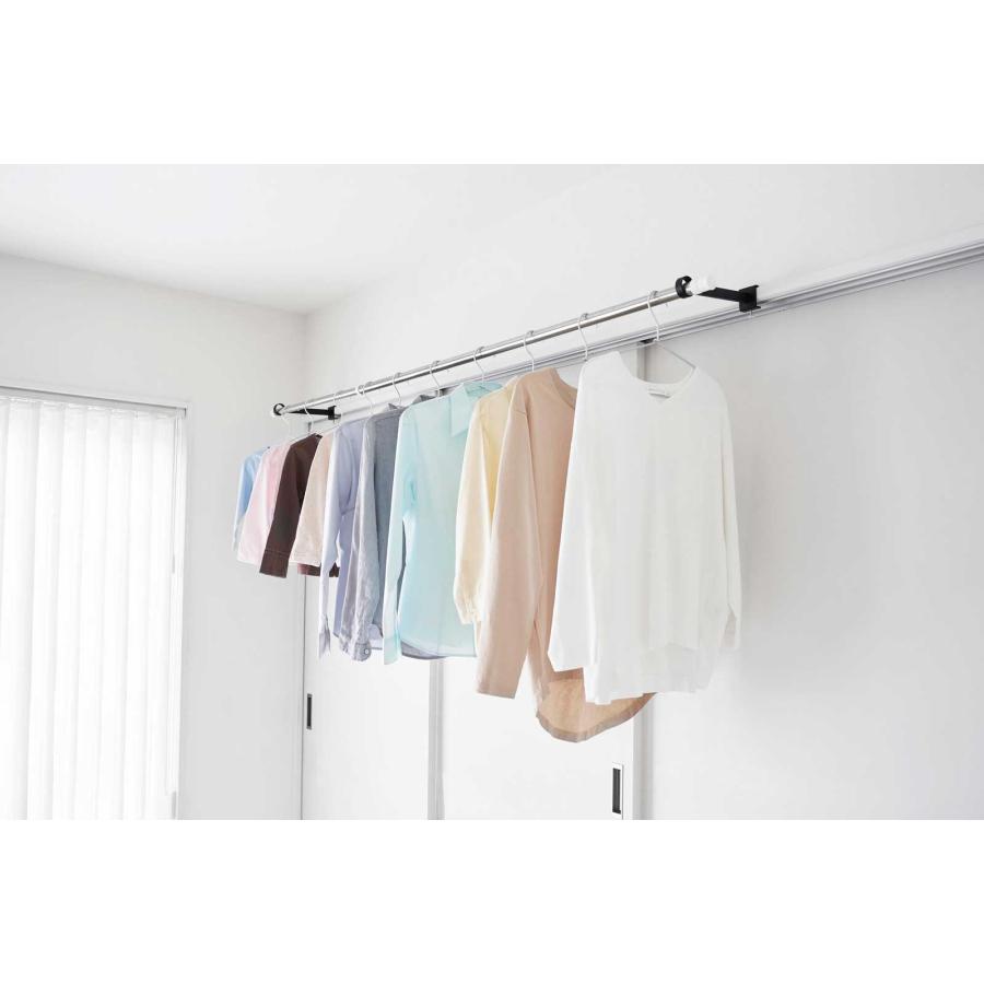 室内干し 山崎実業 正規品 tower タワー 鴨居室内物干しポールホルダー 奥行ワイド 室内物干し  1587 ブラック | tower | 02