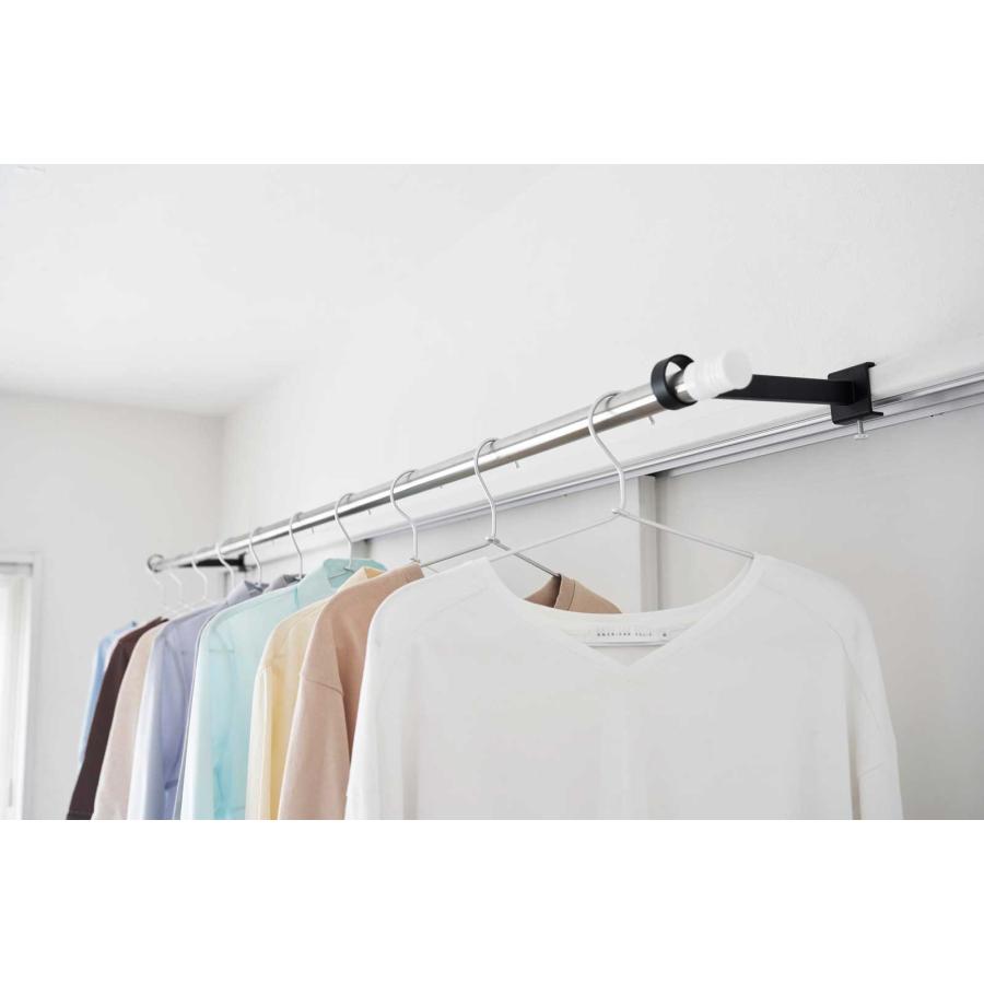 室内干し 山崎実業 正規品 tower タワー 鴨居室内物干しポールホルダー 奥行ワイド 室内物干し  1587 ブラック | tower | 03