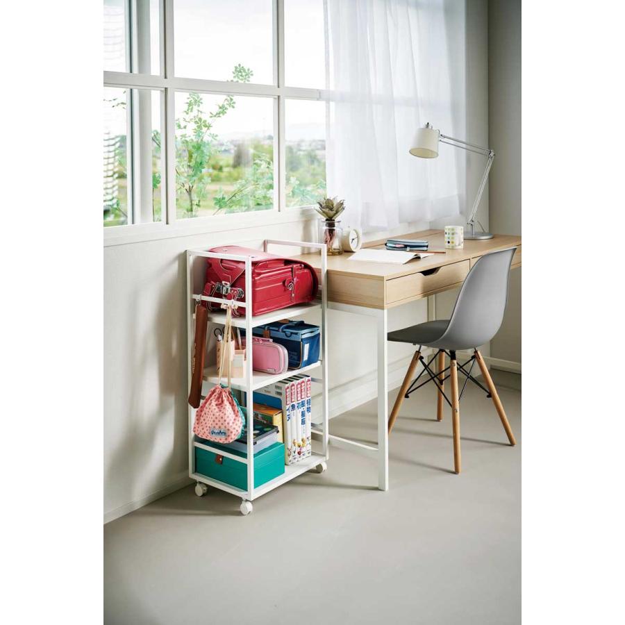 キャスター付きワゴン 山崎実業 正規品 tower タワー 目隠しワゴン L 収納ワゴン スチールラック  1419 ホワイト | tower | 02