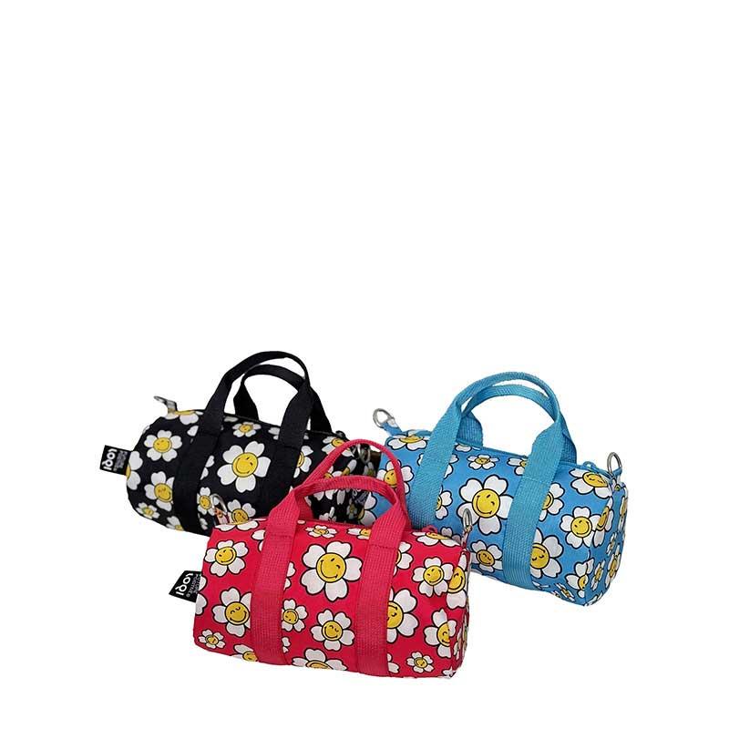 ミニバッグ ローキー LOQI 正規品 Small Weekender ミニドラムバッグ スモールウィークエンダー スマイリー Smiley Collection ラズベリー | LOQI | 02
