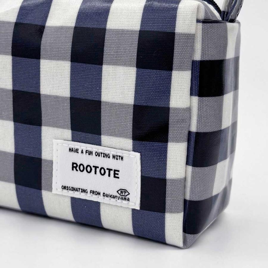 ポーチ 正規品 ROOTOTE ルートート WR.ポーチ.ラミネート-Q 立体型 withROO 1031 ギンガムチェック ネイビー | ROOTOTE | 06