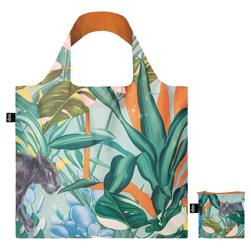 折りたたみトート エコバッグ ローキー LOQI 正規品 Recycled Bag Pouch Set 大きめ トートバッグ ARTIST Collection ポム・チャン / ワイルド フォレスト | LOQI | 01