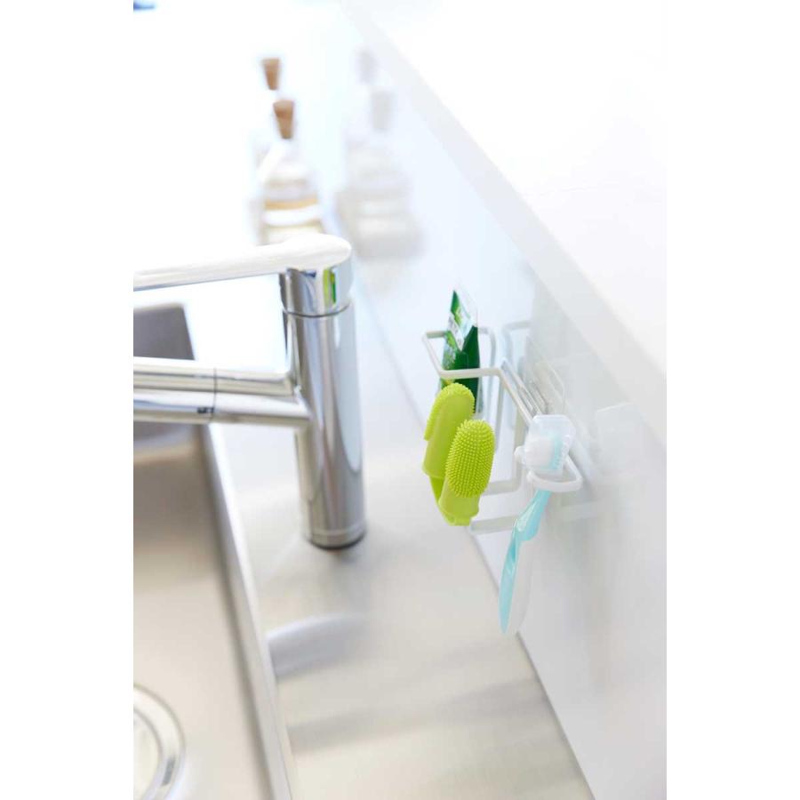 ペット用品 山崎実業 正規品 nooks ヌークス フィルムフックペット用歯磨きセットホルダー 犬用 猫用  5308 ホワイト | 山崎実業 | 05