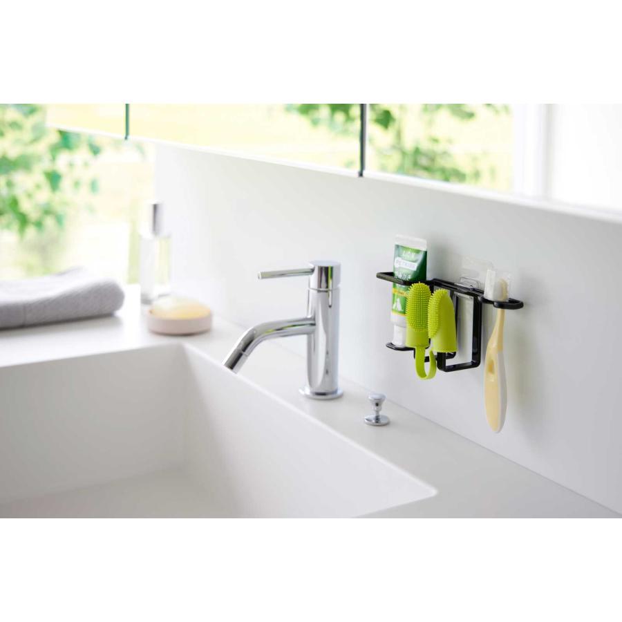 ペット用品 山崎実業 正規品 nooks ヌークス フィルムフックペット用歯磨きセットホルダー 犬用 猫用  5309 ブラック | 山崎実業 | 02