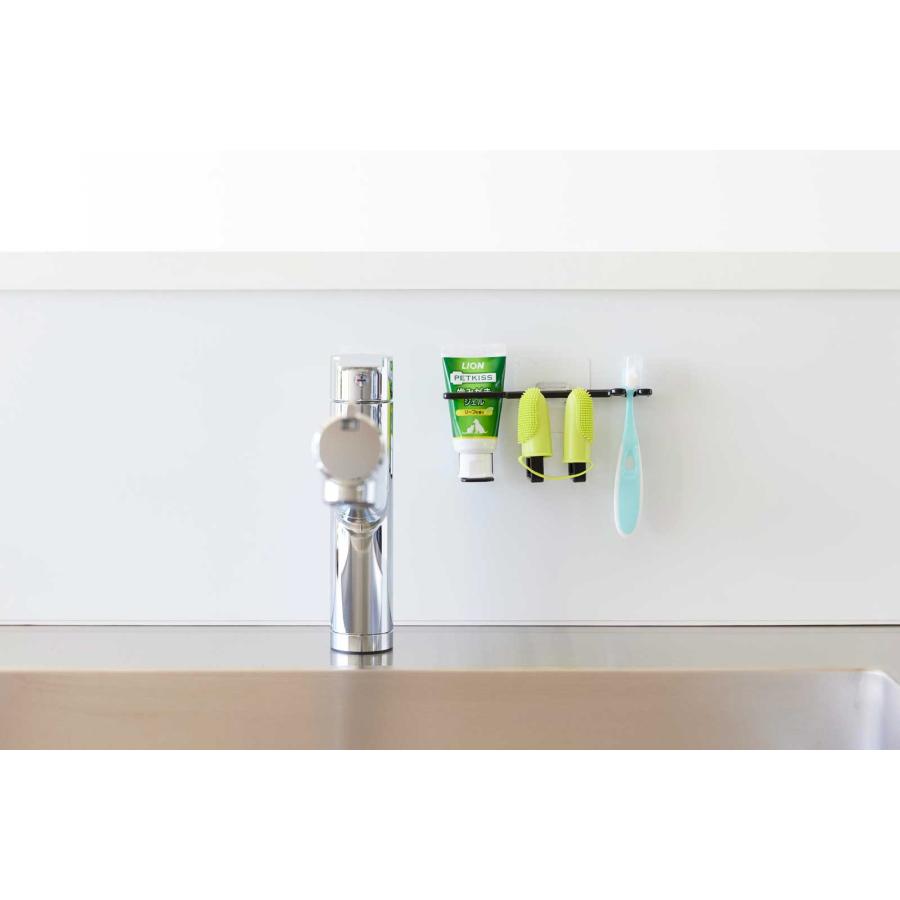 ペット用品 山崎実業 正規品 nooks ヌークス フィルムフックペット用歯磨きセットホルダー 犬用 猫用  5309 ブラック | 山崎実業 | 04