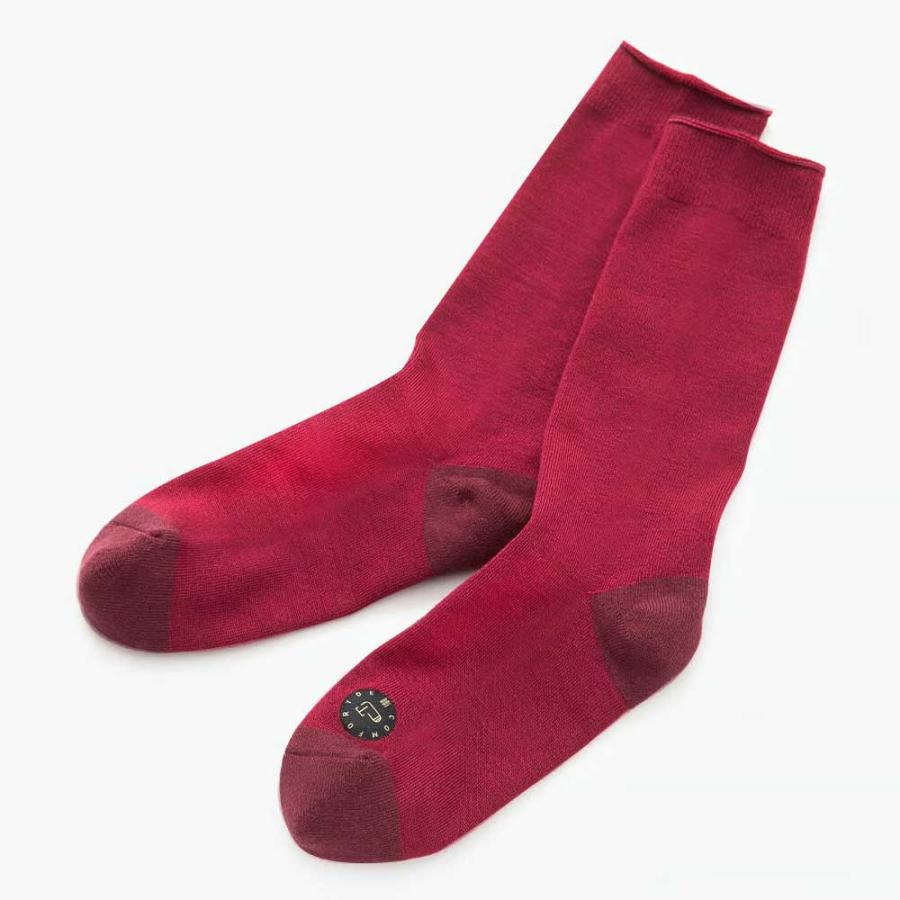 クルーソックス 100％ 100パーセント 100percent COMFOR TOE - Standard 日本製 靴下 コンフォルトウ スタンダード レディース Burgundy バーガンディ | 100percent
