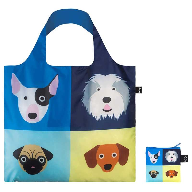 折りたたみトート エコバッグ ローキー LOQI 正規品 Recycled Bag Pouch Set 大きめ トートバッグ ARTIST Collection スティーブン・チータム / ドッグ | LOQI | 02