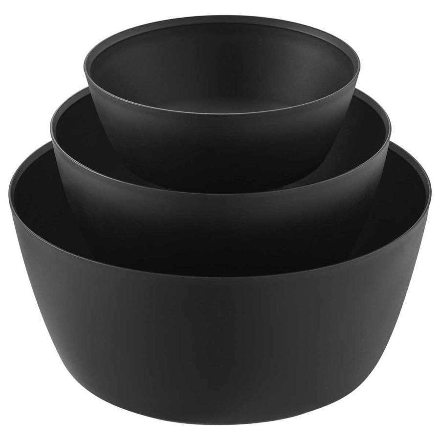 レンジボウル 山崎実業 正規品 tower タワー 傾けて混ぜやすい調理ボウル 3点セット 電子レンジ対応 料理ボウル  1392 ブラック | tower | 01