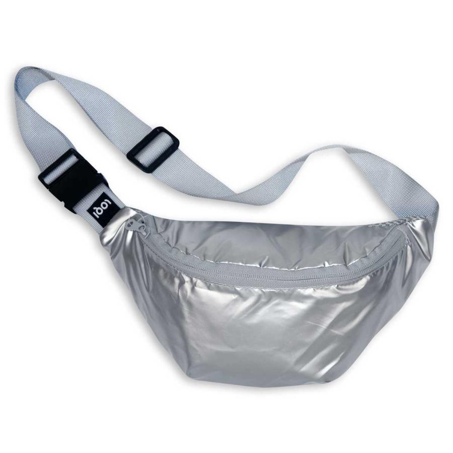 ボディバッグ ローキー LOQI 正規品 Recycled Bum Bag バムバッグ 肩掛け 両手フリー ウエストポーチ メタリック マットシルバー | LOQI | 01