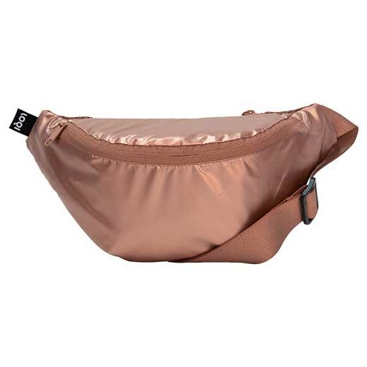 ボディバッグ ローキー LOQI 正規品 Recycled Bum Bag バムバッグ 肩掛け 両手フリー ウエストポーチ メタリック マットローズゴールド | LOQI | 01