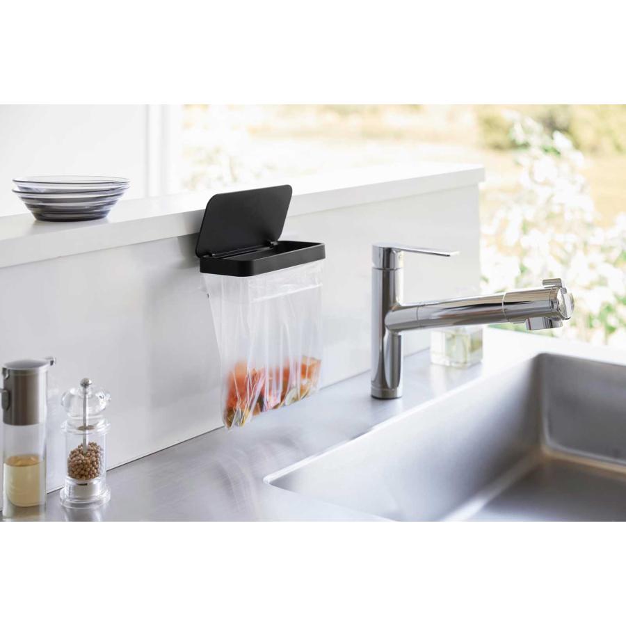 ポリ袋ホルダー 山崎実業 正規品 tower タワー マグネット蓋付きポリ袋ホルダー ゴミ箱 ゴミ袋ホルダー  1920 ブラック | tower | 03