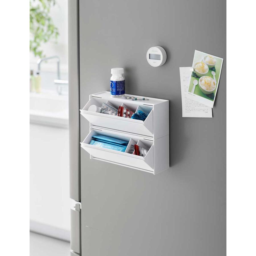 薬ケース 山崎実業 正規品 tower タワー マグネットお薬&サプリメント収納ケース サプリメントケース 薬入れ  1357 ホワイト | tower | 07