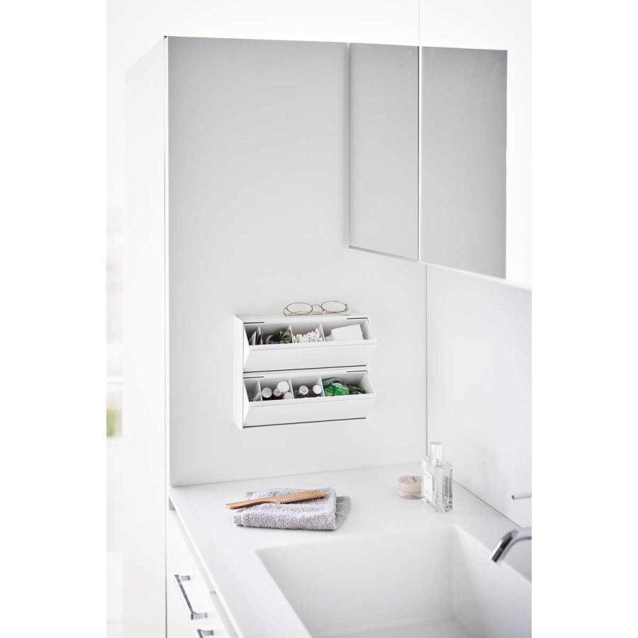 洗面所収納 山崎実業 正規品 tower タワー ウォール洗面収納ケース 石こうボード壁対応 洗顔用品収納 スキンケア収納  1355 ホワイト | tower | 04