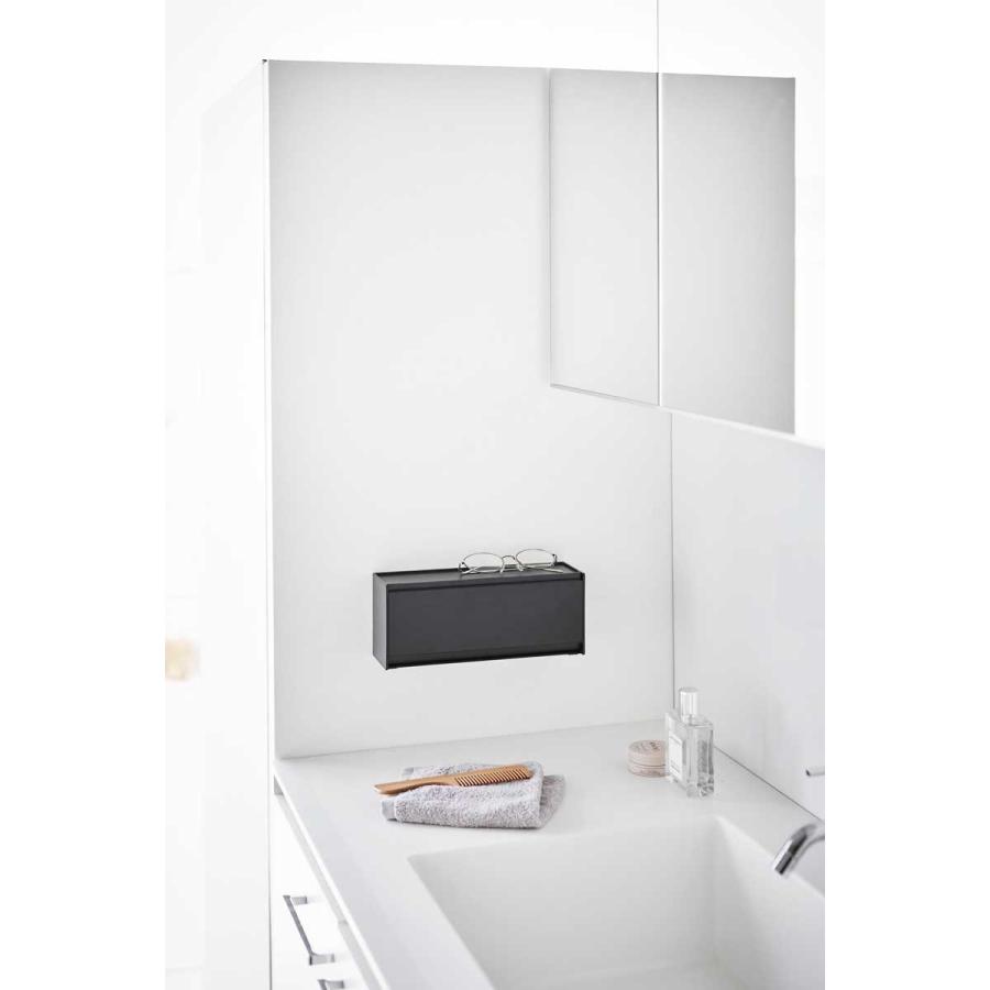 洗面所収納 山崎実業 正規品 tower タワー ウォール洗面収納ケース 石こうボード壁対応 洗顔用品収納 スキンケア収納  1356 ブラック | tower | 02