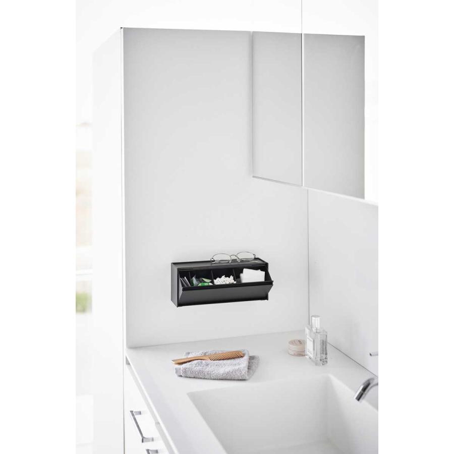 洗面所収納 山崎実業 正規品 tower タワー ウォール洗面収納ケース 石こうボード壁対応 洗顔用品収納 スキンケア収納  1356 ブラック | tower | 03