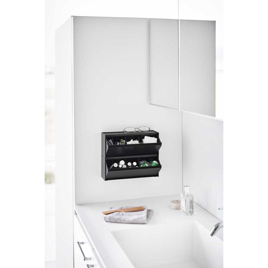 洗面所収納 山崎実業 正規品 tower タワー ウォール洗面収納ケース 石こうボード壁対応 洗顔用品収納 スキンケア収納  1356 ブラック | tower | 04