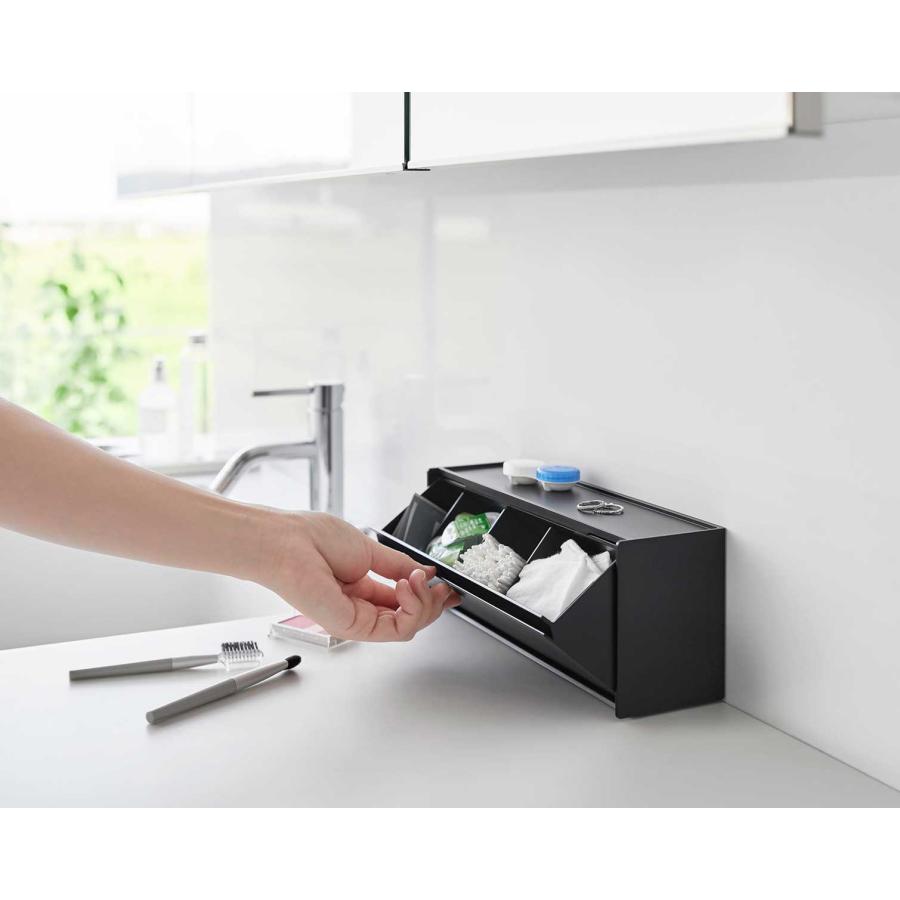 洗面所収納 山崎実業 正規品 tower タワー ウォール洗面収納ケース 石こうボード壁対応 洗顔用品収納 スキンケア収納  1356 ブラック | tower | 07