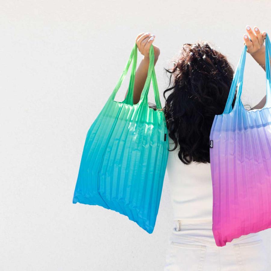 プリーツバッグ ローキー LOQI 正規品 Pleated Bag トートバッグ プリーティッド バッグ レインボーグリーン | LOQI | 01