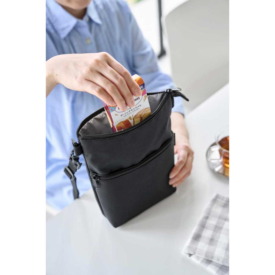 ミニエコバッグ tower タワー コンビニちょい買い保冷＆保温バッグ 保冷剤ポケット 保冷保温 ショルダー 山崎実業 正規品 10166 ブラック | tower | 04