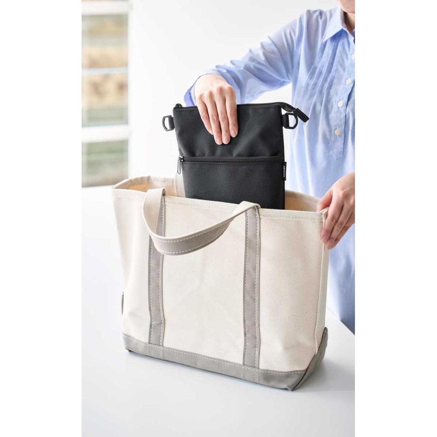 ミニエコバッグ tower タワー コンビニちょい買い保冷＆保温バッグ 保冷剤ポケット 保冷保温 ショルダー 山崎実業 正規品 10166 ブラック | tower | 07