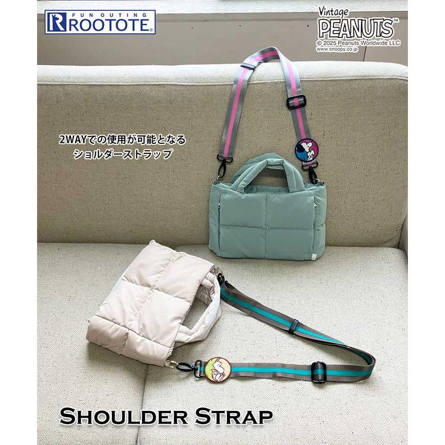 2025新作 スヌーピーバッグ ROOTOTE ルートート IP.WR.ストラップ.ピーナッツ-0G スヌーピーグッズ トートバッグ  Vintage PEANUTS STRAP 8440 ブラック | ROOTOTE | 05