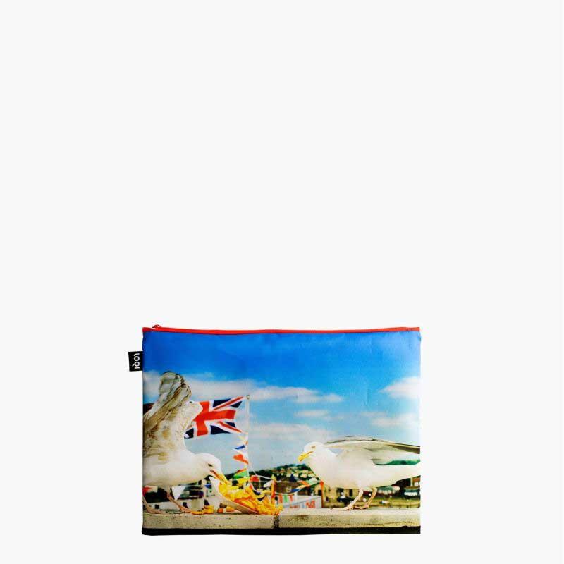 ポーチセット ローキー LOQI Zip Pockets Recycled ジップポケット マグナム・フォト マーティン・パー / Seagulls Eating Chips,Real Food,England | LOQI | 04