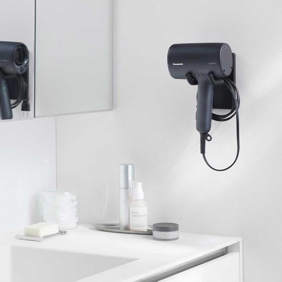 ドライヤーホルダー 山崎実業 正規品 tower タワー ウォール角度調節ドライヤーホルダー 石こうボード壁対応 ドライヤー収納ラック  10105 ブラック | tower