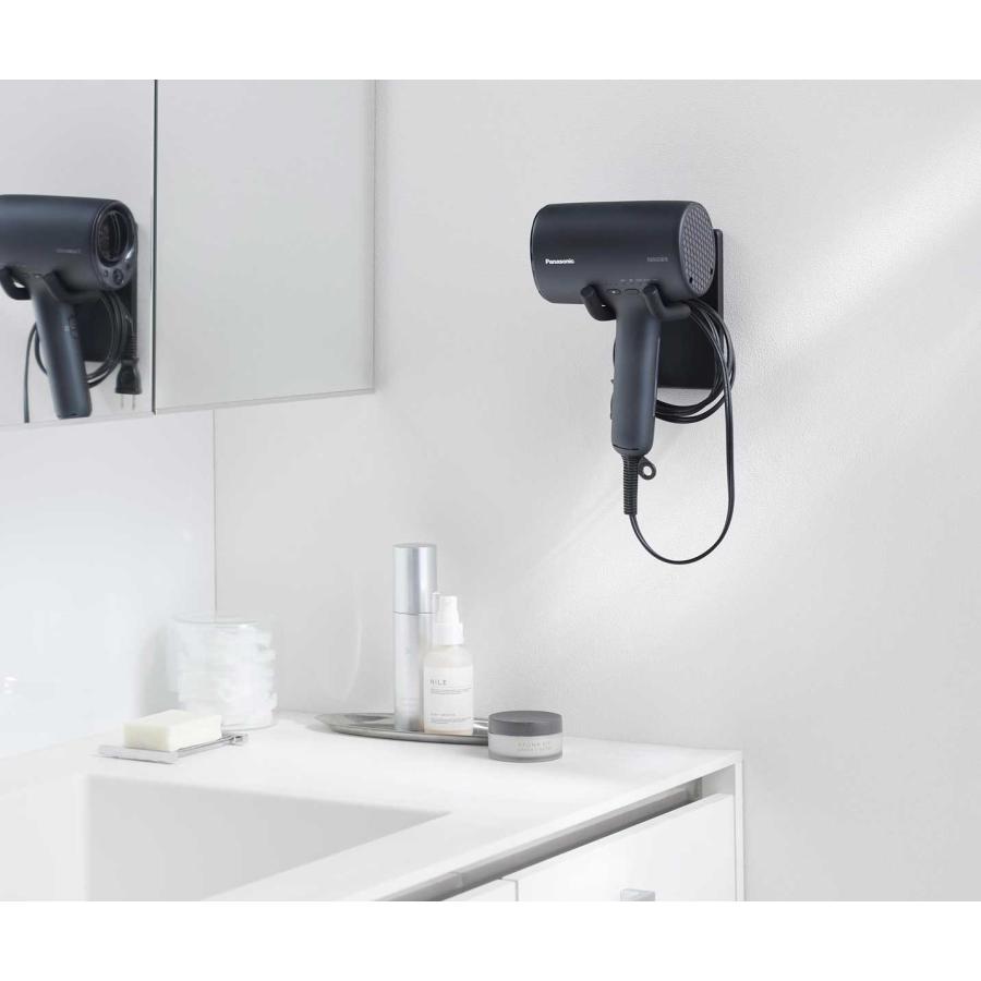 ドライヤーホルダー 山崎実業 正規品 tower タワー ウォール角度調節ドライヤーホルダー 石こうボード壁対応 ドライヤー収納ラック  10105 ブラック | tower | 02