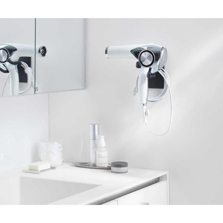 ドライヤーホルダー 山崎実業 正規品 tower タワー ウォール角度調節ドライヤーホルダー 石こうボード壁対応 ドライヤー収納ラック  10105 ブラック | tower | 03