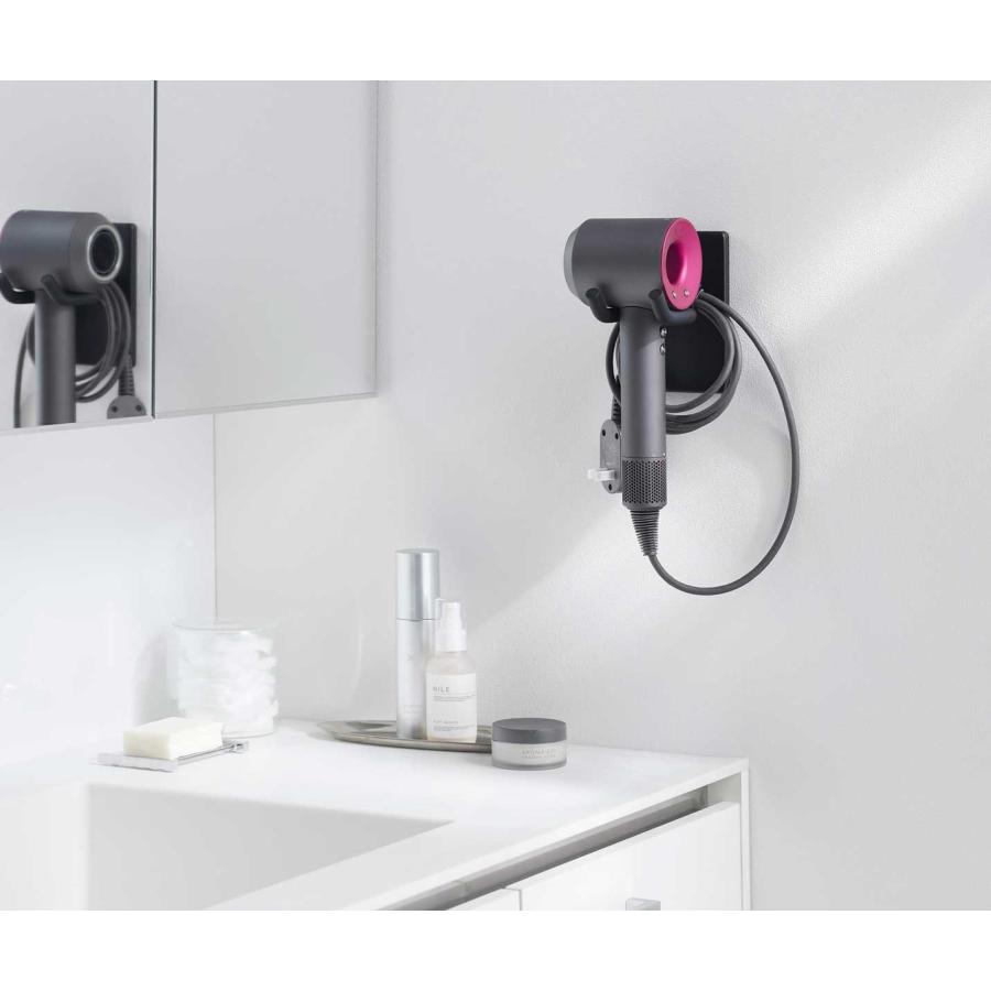 ドライヤーホルダー 山崎実業 正規品 tower タワー ウォール角度調節ドライヤーホルダー 石こうボード壁対応 ドライヤー収納ラック  10105 ブラック | tower | 04