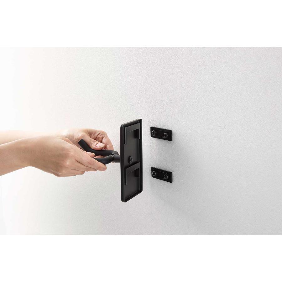 ドライヤーホルダー 山崎実業 正規品 tower タワー ウォール角度調節ドライヤーホルダー 石こうボード壁対応 ドライヤー収納ラック  10105 ブラック | tower | 07