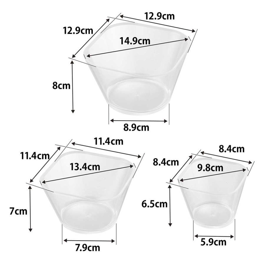 調理ボウル 山崎実業 正規品 tower タワー 電子レンジ対応洗いやすい下ごしらえボウル SML3点セット 耐熱ボウル  10128 クリア | tower | 08
