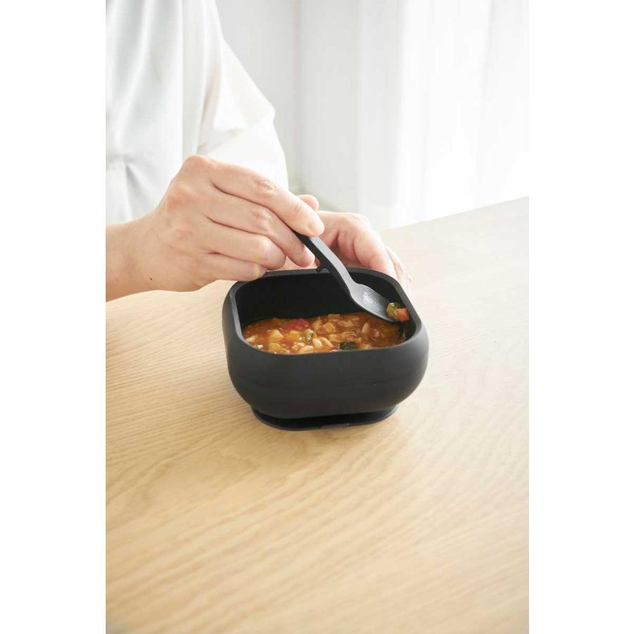 ベビー食器 山崎実業 正規品 tower タワー 吸盤付きシリコーンベビーフードボウル 赤ちゃん 乳幼児  10048 ブラック | tower | 03