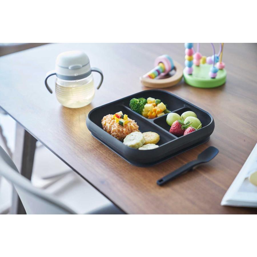 ベビー食器 山崎実業 正規品 tower タワー 吸盤付きシリコーンベビーフードトレー 赤ちゃん 乳幼児  10050 ブラック | tower | 03