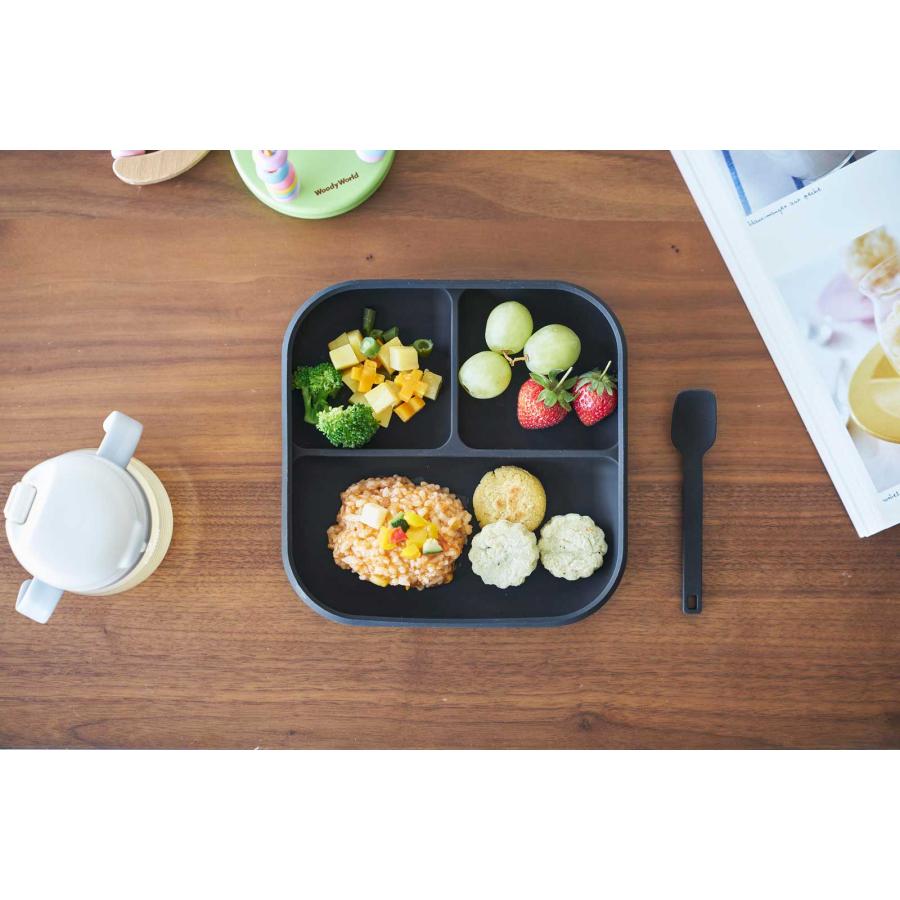 ベビー食器 山崎実業 正規品 tower タワー 吸盤付きシリコーンベビーフードトレー 赤ちゃん 乳幼児  10050 ブラック | tower | 04