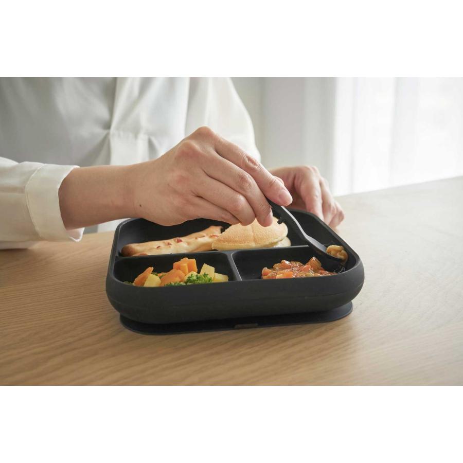 ベビー食器 山崎実業 正規品 tower タワー 吸盤付きシリコーンベビーフードトレー 赤ちゃん 乳幼児  10050 ブラック | tower | 07