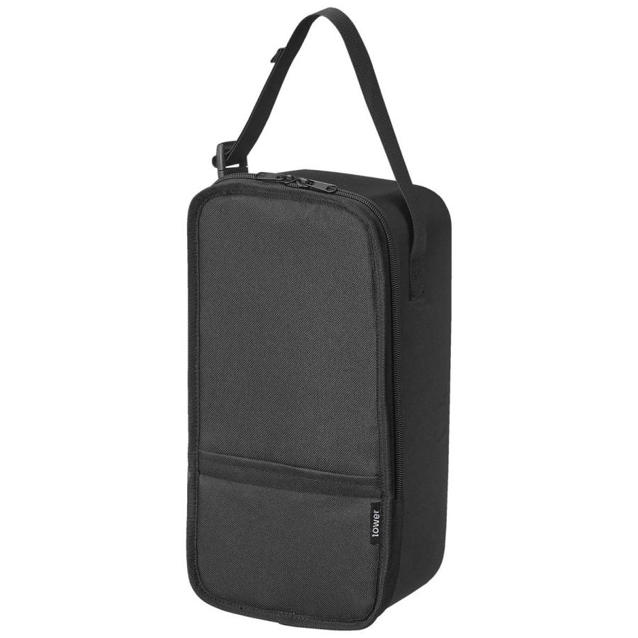 衣類ハンディースチーマー収納 山崎実業 正規品 tower タワー スチームアイロン収納ケース ハンディースチーマー収納  10138 ブラック | tower | 01