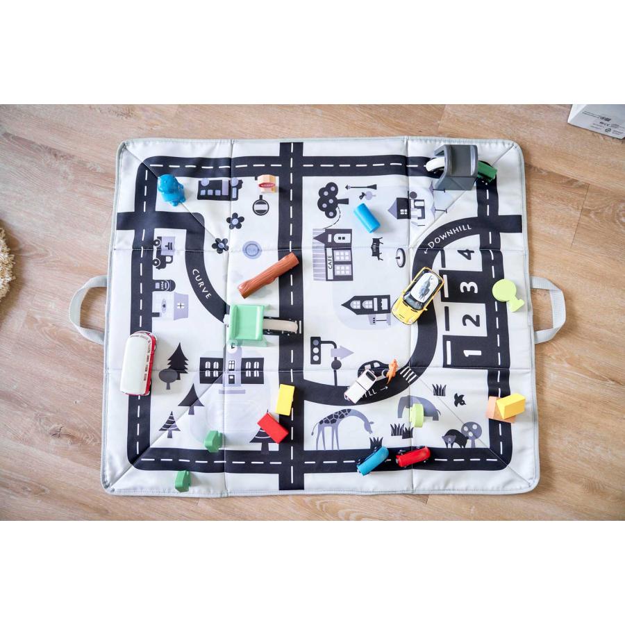 おもちゃ箱 山崎実業 正規品 tower タワー プレイマットにもなるおもちゃ収納 おもちゃ収納  10169 ライトグレー | tower | 03