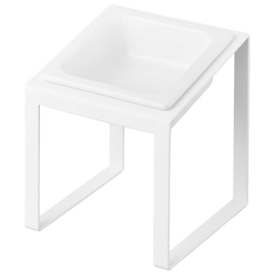 ペットフードボウル 山崎実業 正規品 nooks ヌークス ペットフードボウルスタンド 斜めハイタイプ ペット用品  10035 ホワイト | 山崎実業 | 01