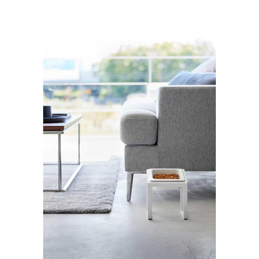 ペットフードボウル 山崎実業 正規品 nooks ヌークス ペットフードボウルスタンド 斜めハイタイプ ペット用品  10035 ホワイト | 山崎実業 | 04