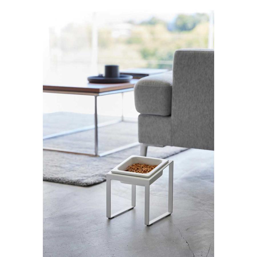 ペットフードボウル 山崎実業 正規品 nooks ヌークス ペットフードボウルスタンド 斜めハイタイプ ペット用品  10035 ホワイト | 山崎実業 | 05