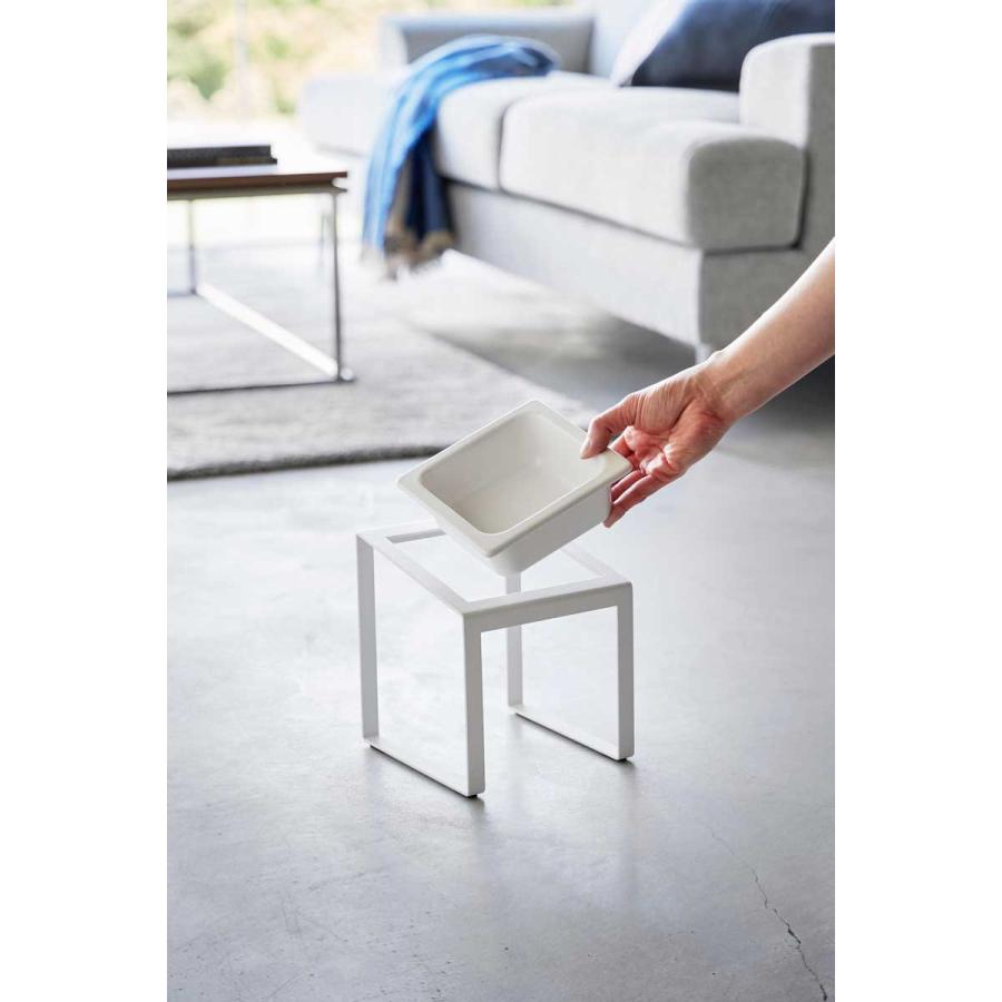 ペットフードボウル 山崎実業 正規品 nooks ヌークス ペットフードボウルスタンド 斜めハイタイプ ペット用品  10035 ホワイト | 山崎実業 | 06