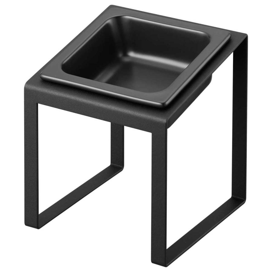 ペットフードボウル 山崎実業 正規品 nooks ヌークス ペットフードボウルスタンド 斜めハイタイプ ペット用品  10036 ブラック | 山崎実業 | 01