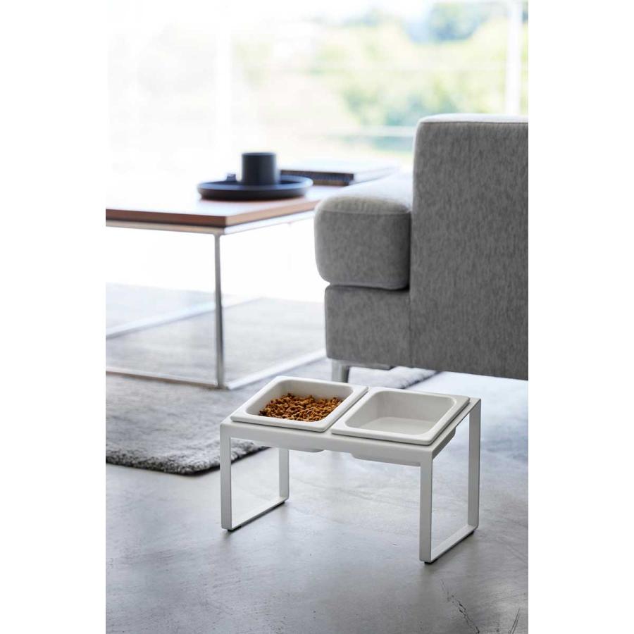 ペットフードボウル 山崎実業 正規品 nooks ヌークス ペットフードボウルスタンドセット 斜めハイタイプ ペット用品  10037 ホワイト | 山崎実業 | 05