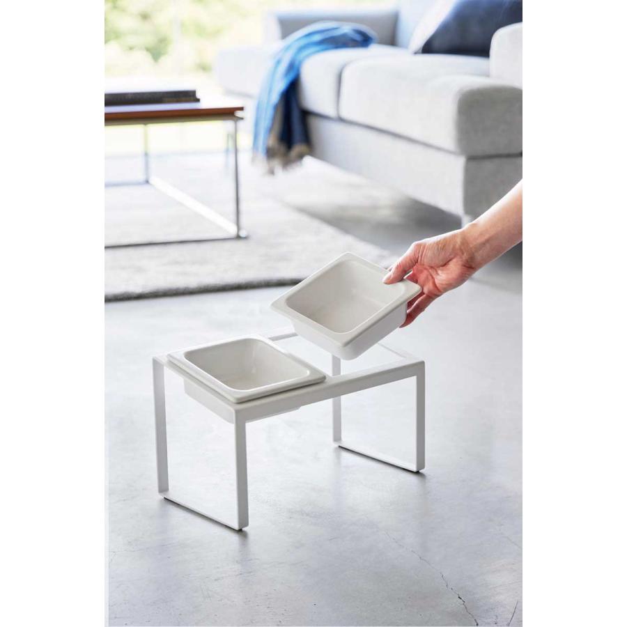 ペットフードボウル 山崎実業 正規品 nooks ヌークス ペットフードボウルスタンドセット 斜めハイタイプ ペット用品  10037 ホワイト | 山崎実業 | 06