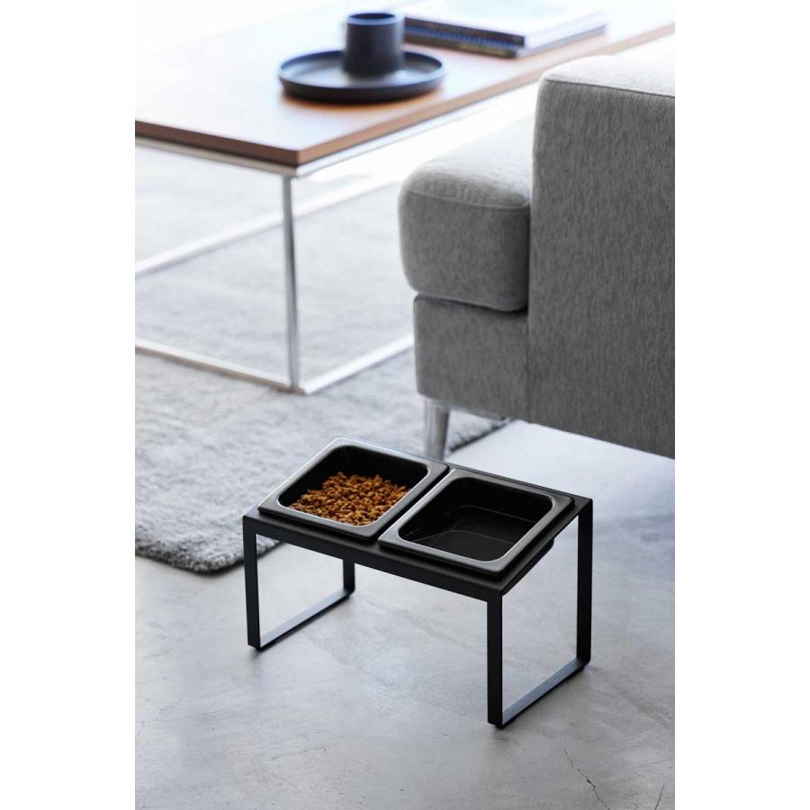 ペットフードボウル 山崎実業 正規品 nooks ヌークス ペットフードボウルスタンドセット 斜めハイタイプ ペット用品  10038 ブラック | 山崎実業 | 02