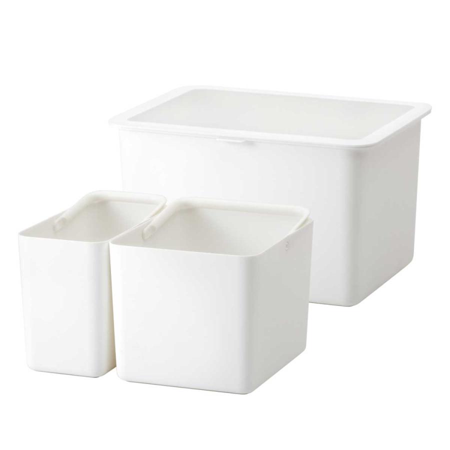 米びつ 正規品 Like-it ライクイット フタ付きストックケース 米びつ インナーセット 収納ストッカー LBK-50 ホワイト | 